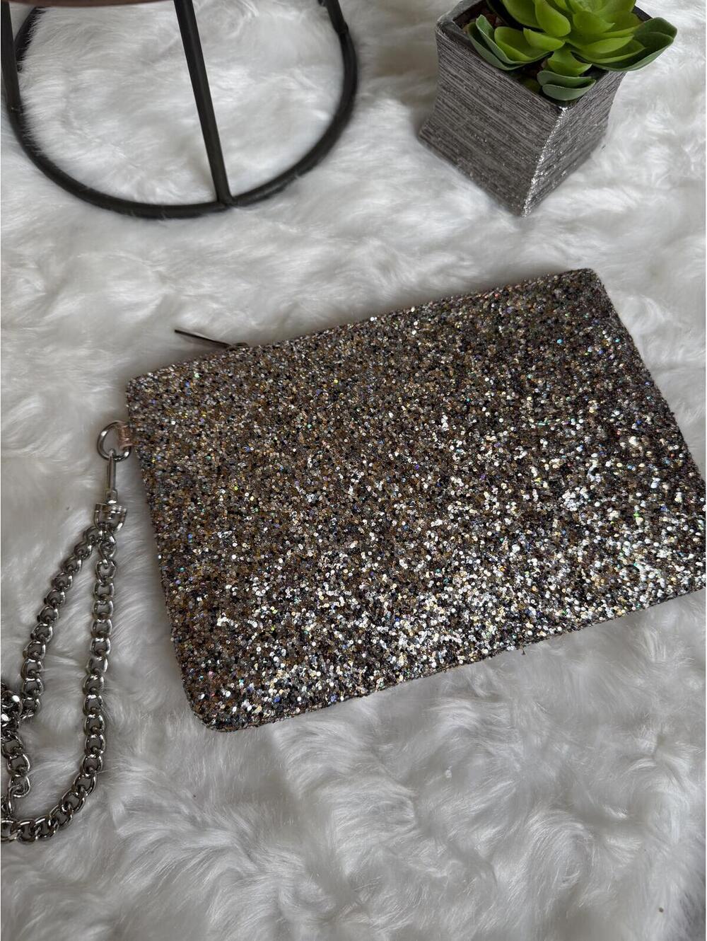 Express Sequin Glitter Clutch Wristlet Purse